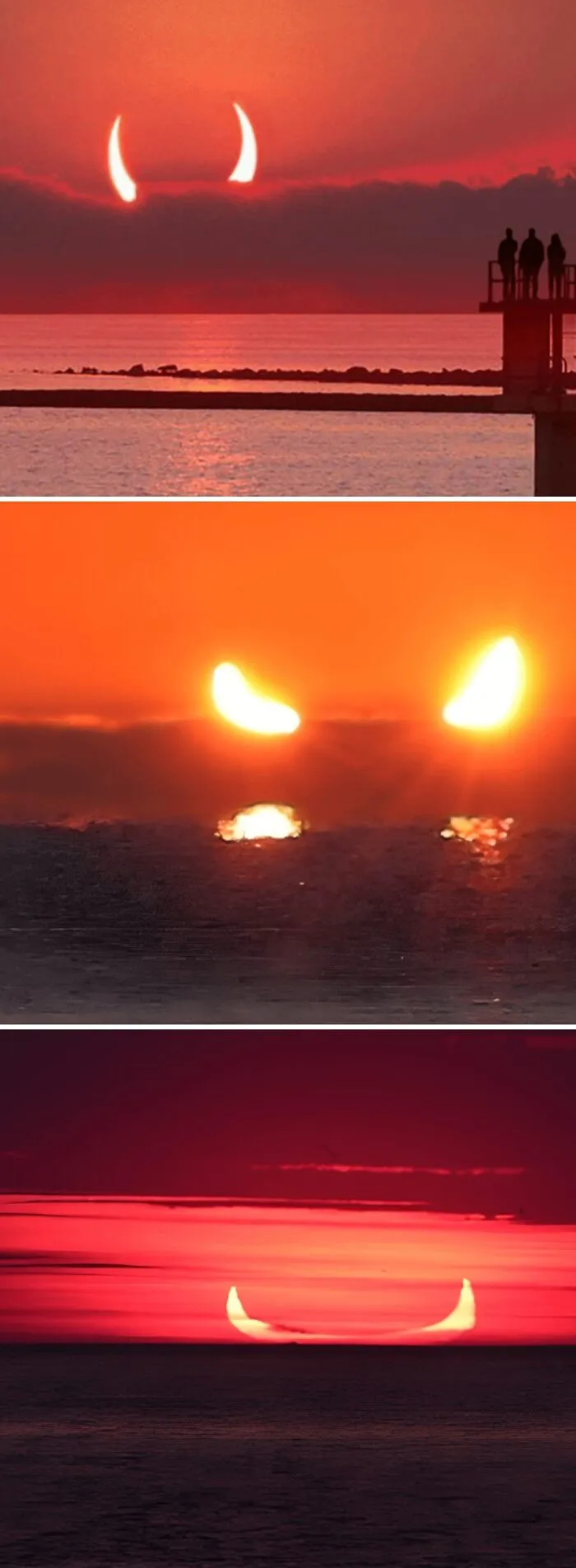 Raro amanecer diabólico que fue visto en varios países.