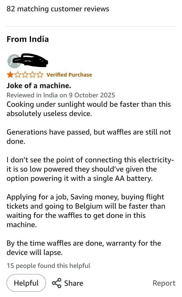 Review For A Waffle Maker On Amazon