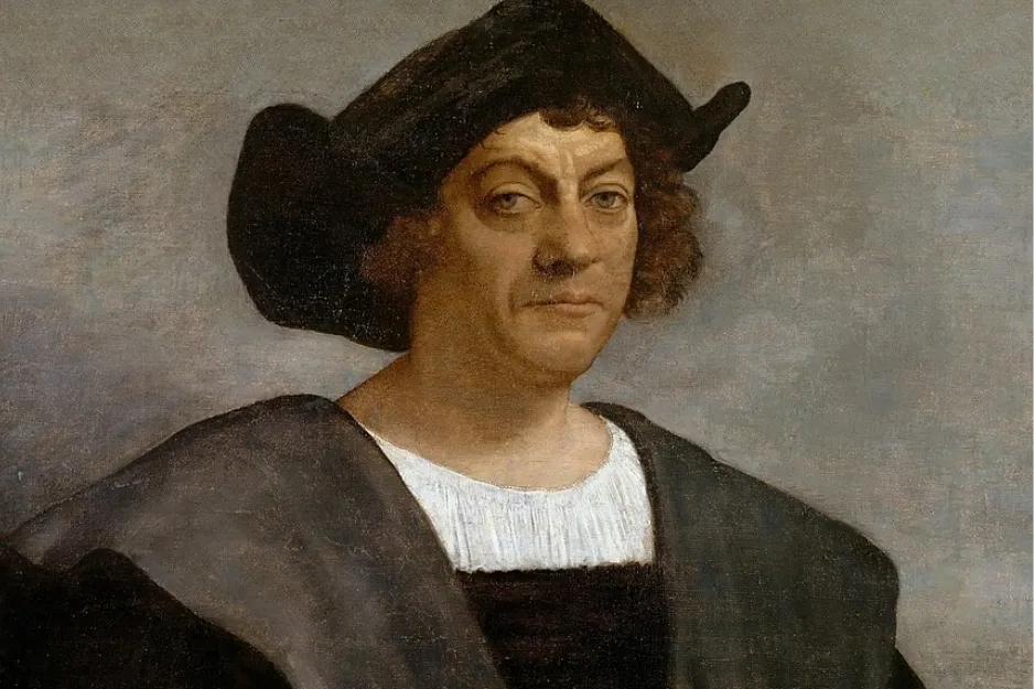 Classic painting of Christopher Columbus, a famous explorer related to the question: who discovered the Pacific Ocean.