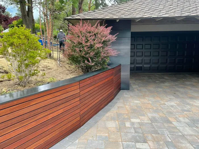 I Made This Wooden Wall And Wrapped These Columns With Steel! What Do You Think?!
