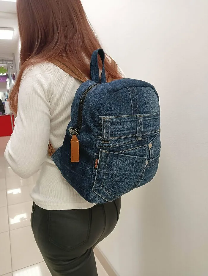 I Made A Backpack From Unnecessary Jeans, What Do You Think?