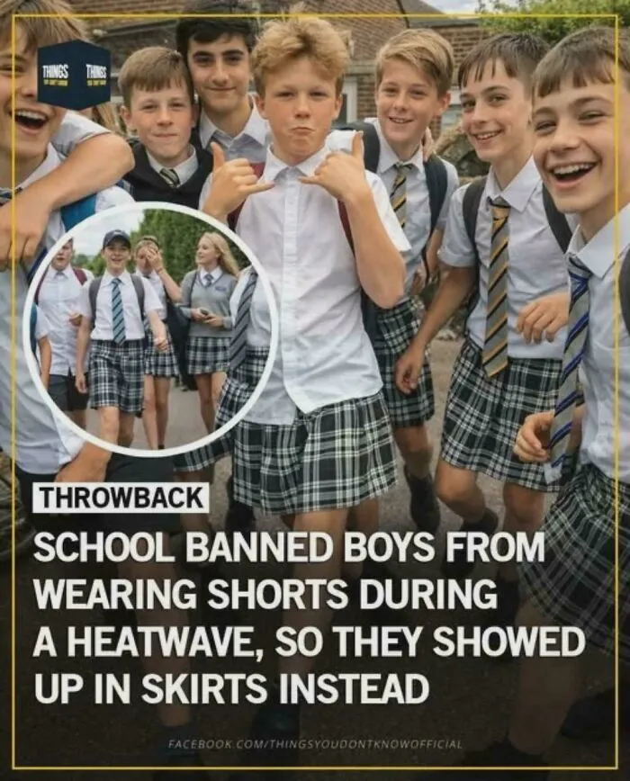 School Banned Boys From Wearing Shorts, So They Did This Instead