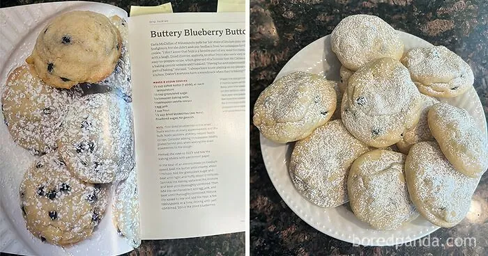 Pastas de mantequilla y arándanos