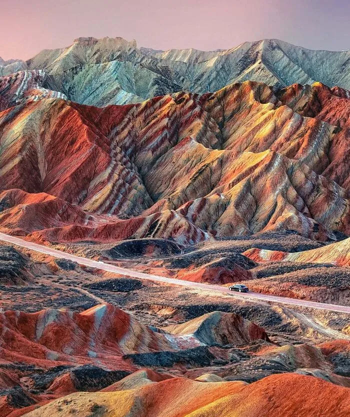 The Rainbow Mountains Of China With In The Zhangye Danxia Landform Geological Park Are A Geological Wonder Of The World