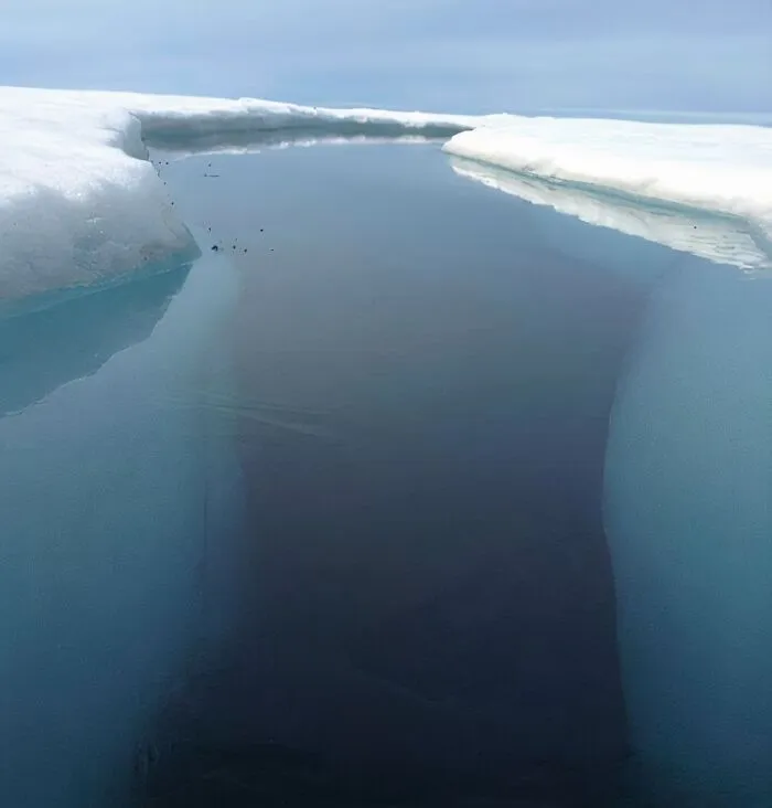 Crack In The Ice In Nunavut