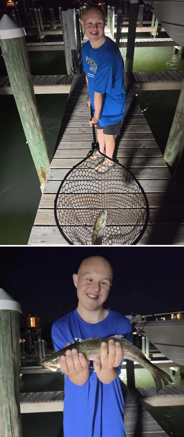 My Disabled Son Netted His First Trout Last Night! Proud Dad Moment. ❤️