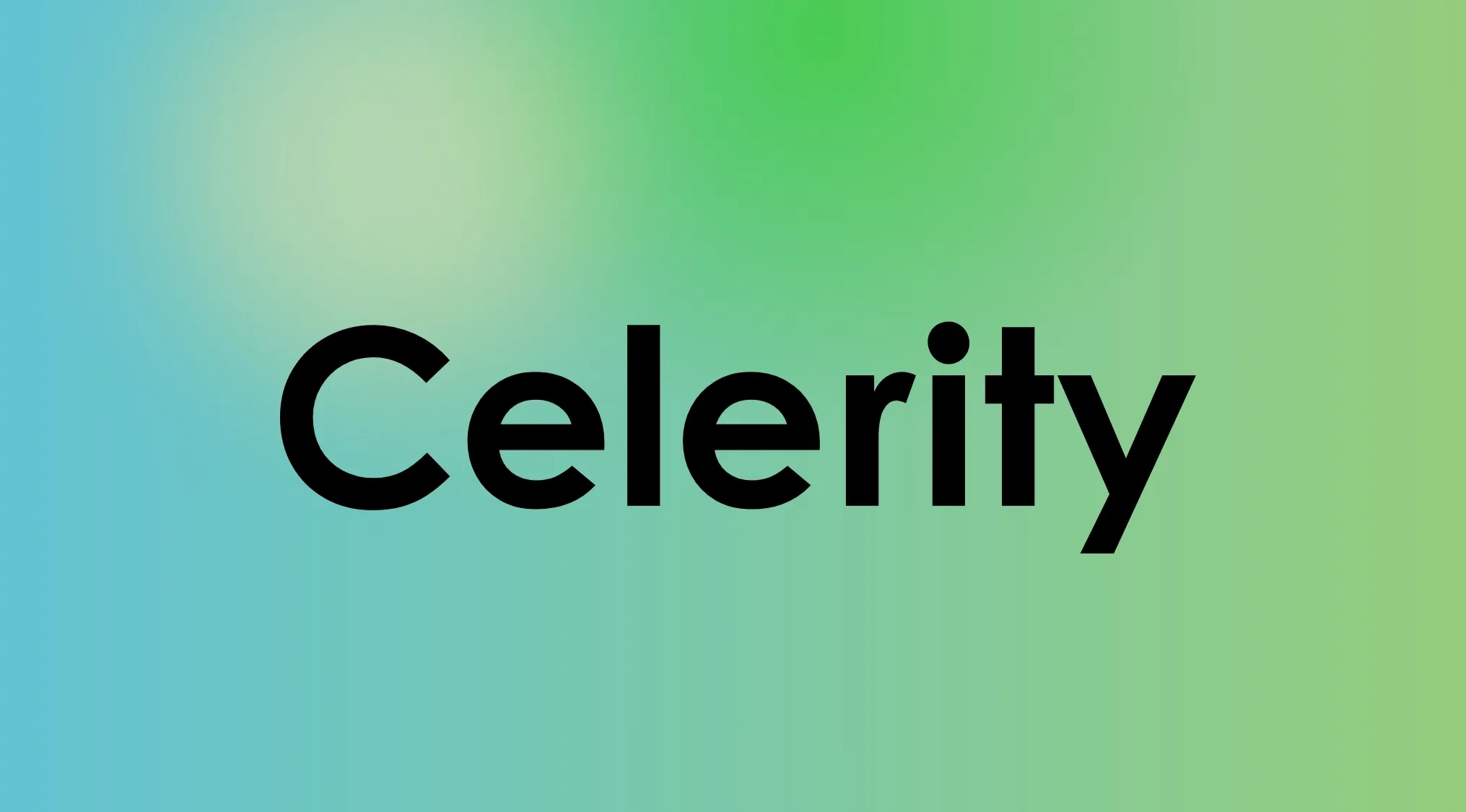 The word "Celerity" in bold black letters against a blurred green and blue background, for Smart People Words.