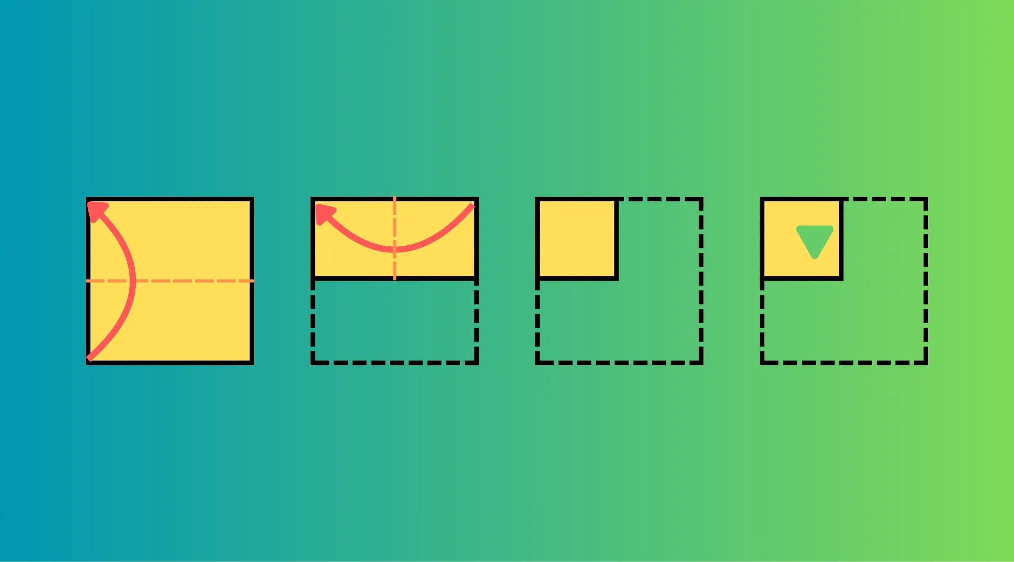 A Pattern Recognition Cognitive Test showing a paper folding sequence before a punch, part of a cognitive assessment.