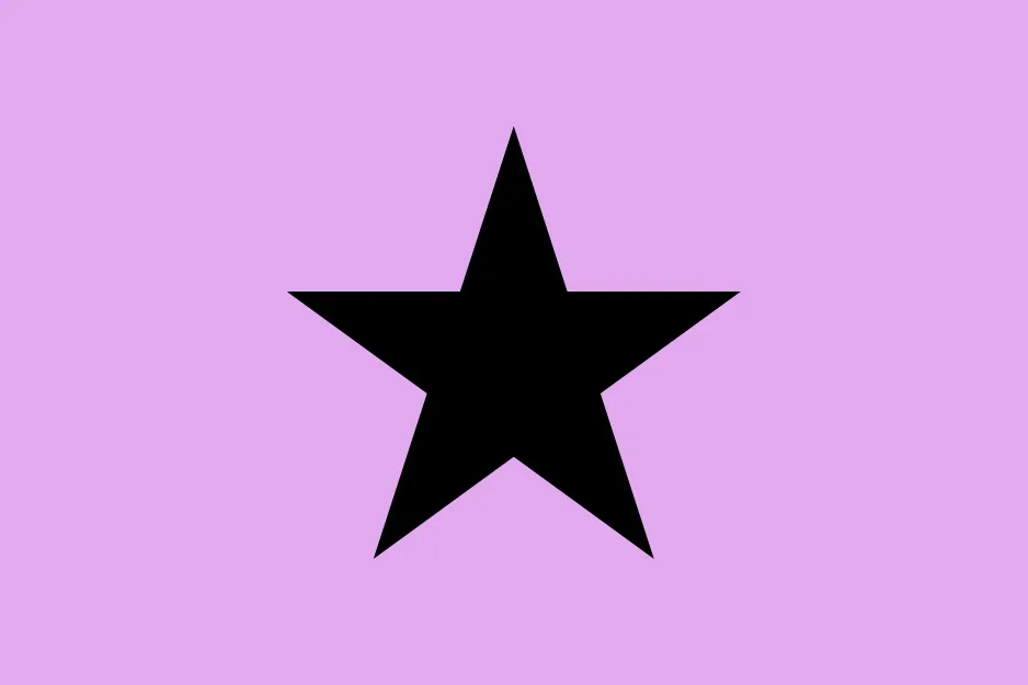 A black five-pointed star on a light purple background. Find which shape does not belong in the group.