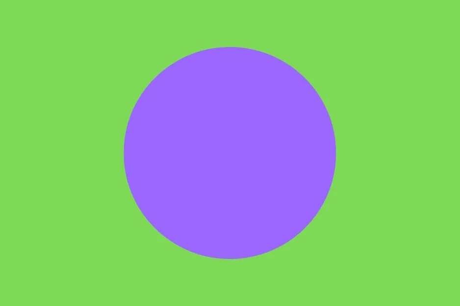 A purple circle centered on a solid green background. This shape should fill in the empty space.