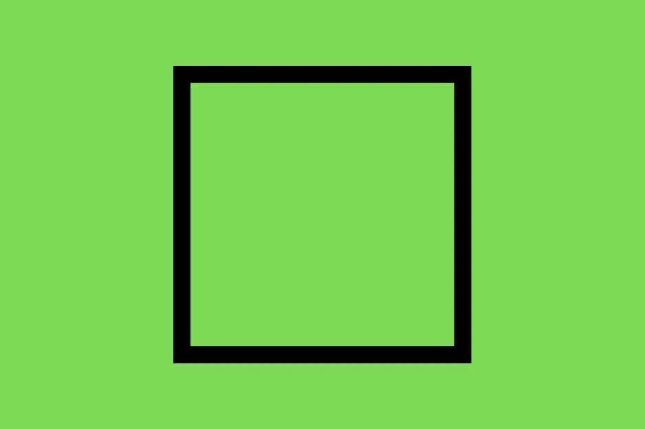 A black square outline on a bright green background. Which shape should fill in the empty space in the matrix?