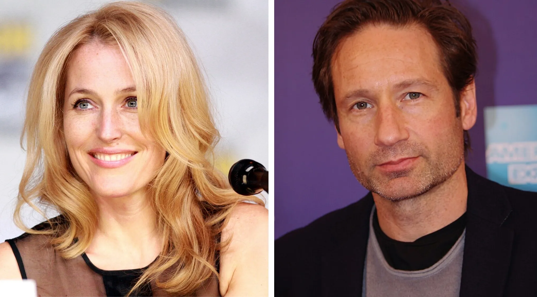 Gillian Anderson and David Duchovny, stars of the sci-fi series The X-Files. General Knowledge question posed.