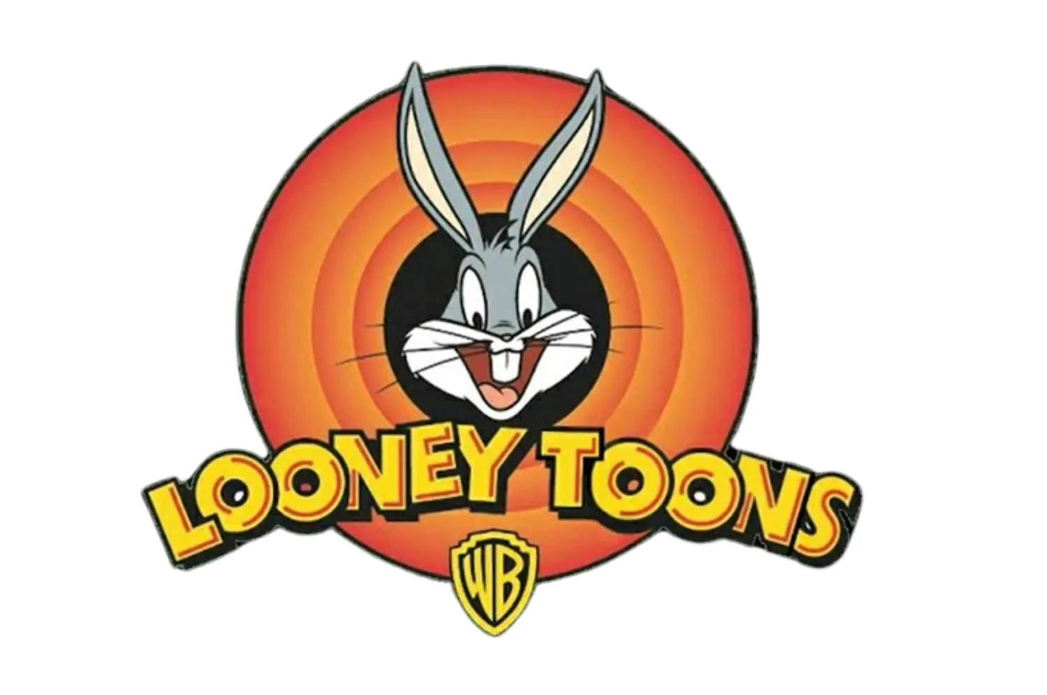 Bugs Bunny in the iconic Looney Tunes animated show logo, with a red bullseye background.