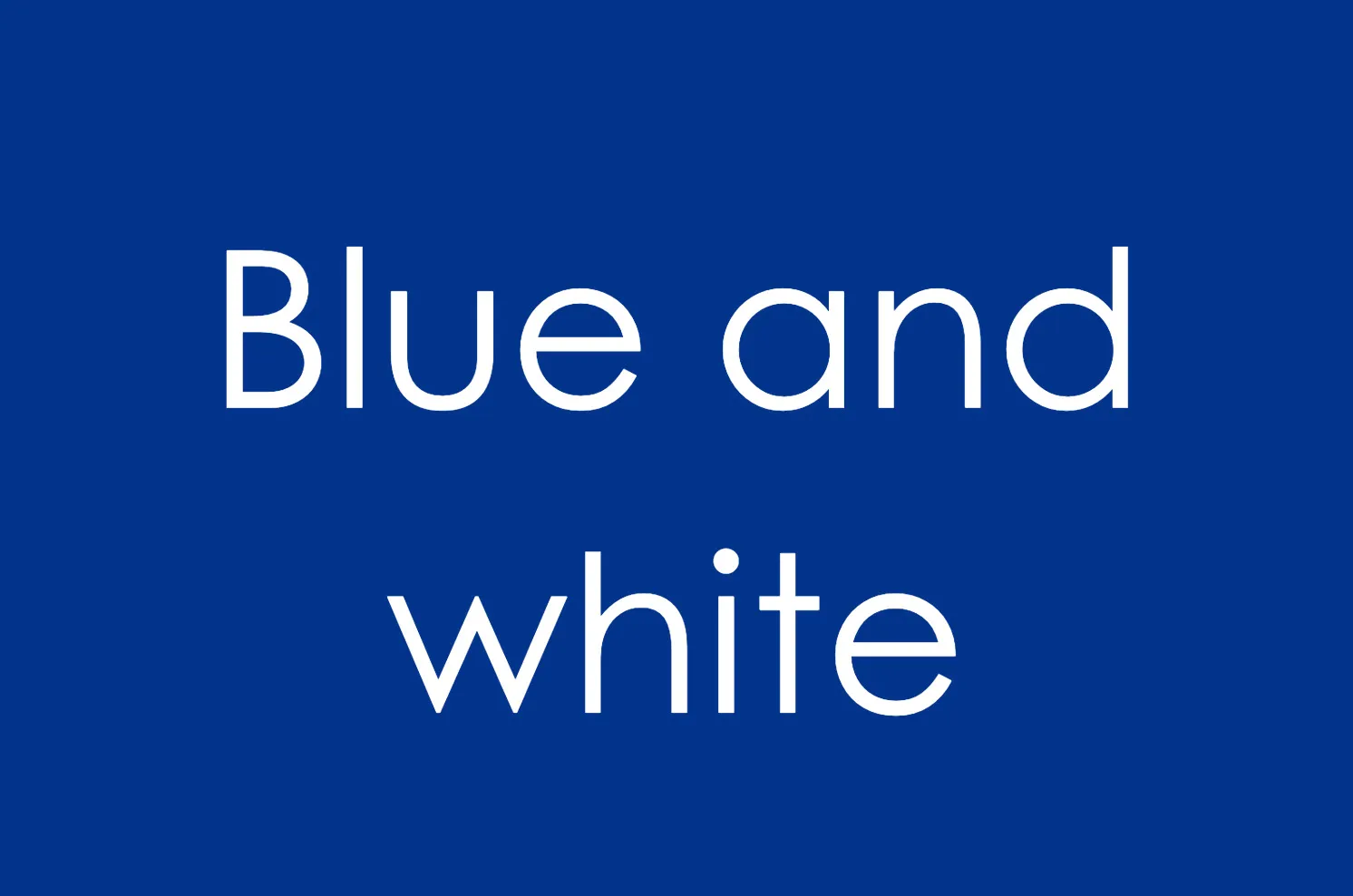 Text on a blue background displaying the words Blue and white, answering what color is Uncle Sam's hat.
