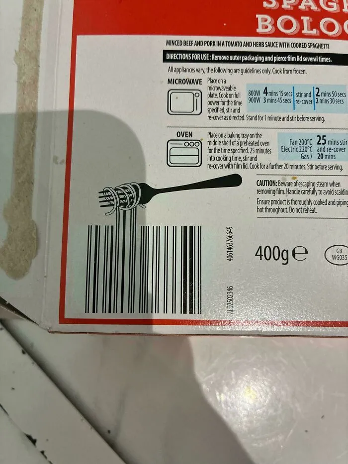 Minimalism barcode design with spaghetti strand for food packaging design