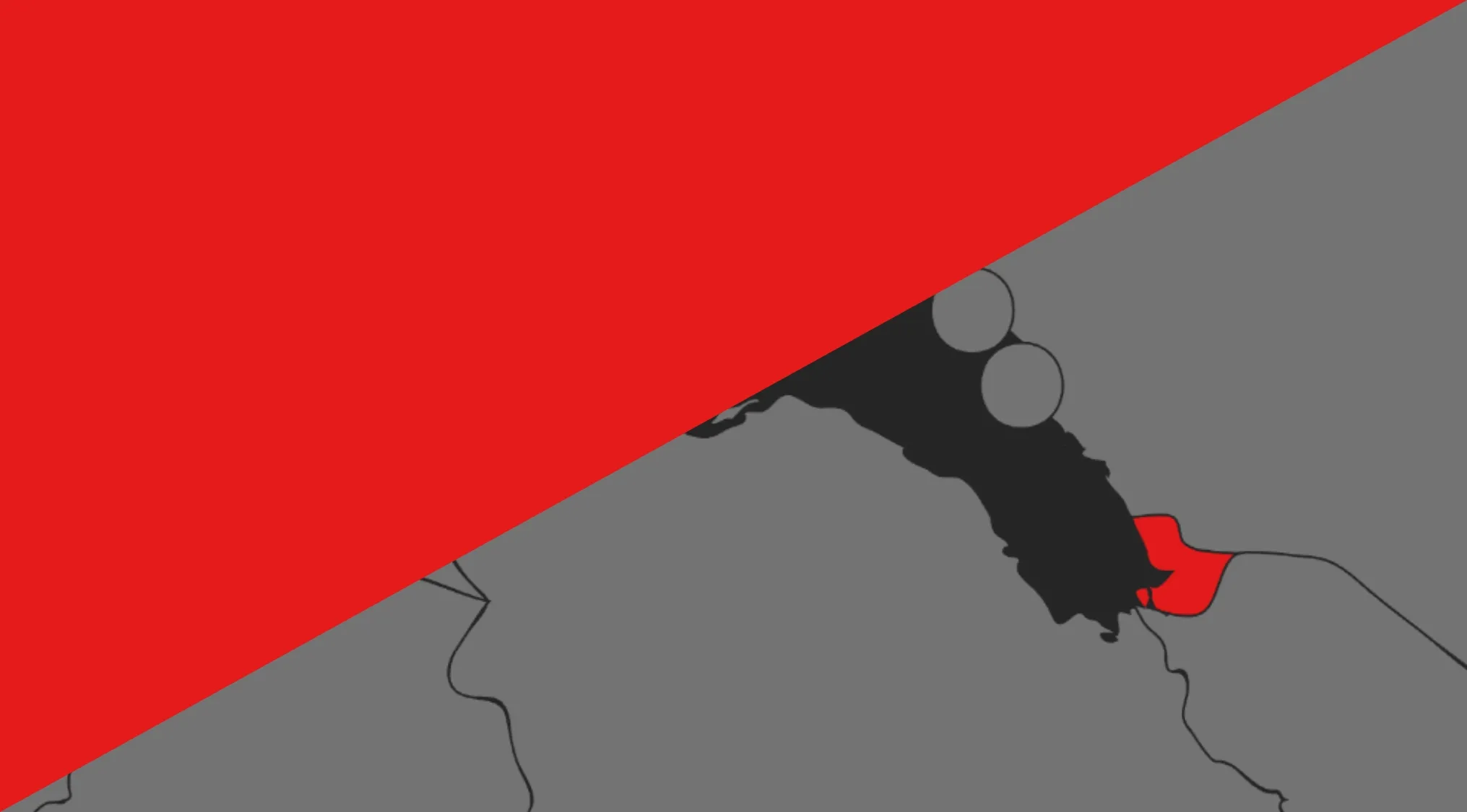 A map outline with part of the land highlighted red, prompting to guess the country from the map, for a geography challenge.