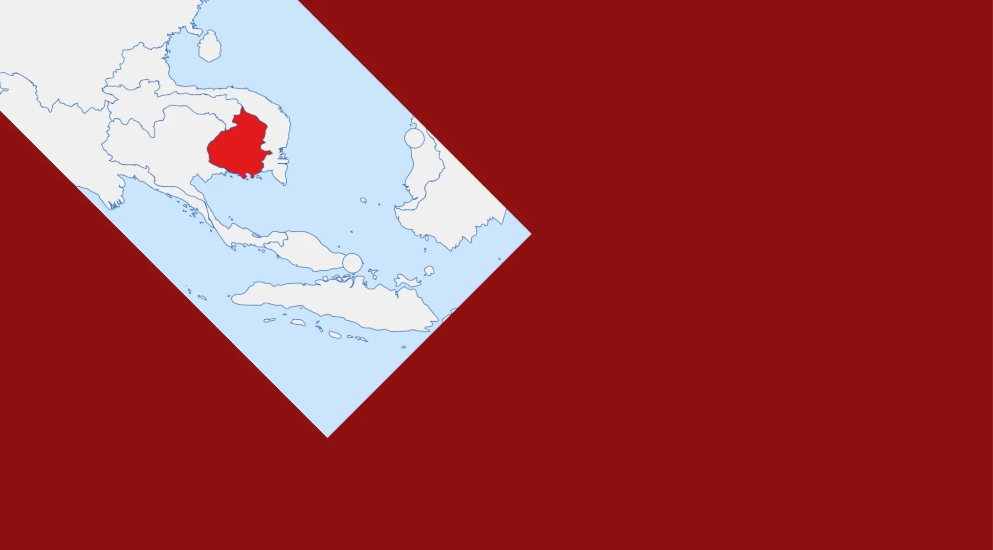 A map with a country highlighted in red, posing a Geography Challenge to guess the country. Crazy Map Part 6.