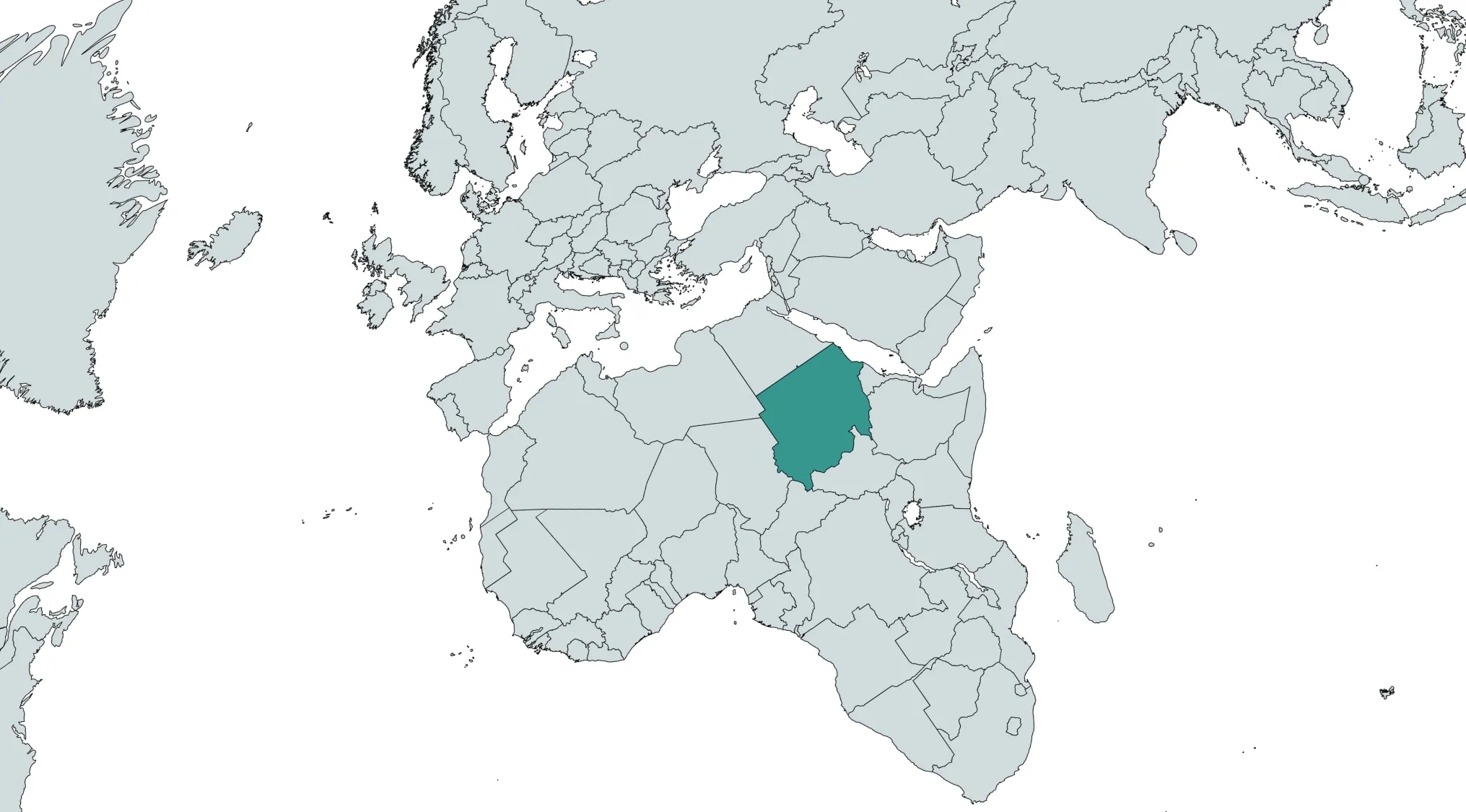A world map with one country highlighted in green. Geography Challenge: Guess The Country highlighted.