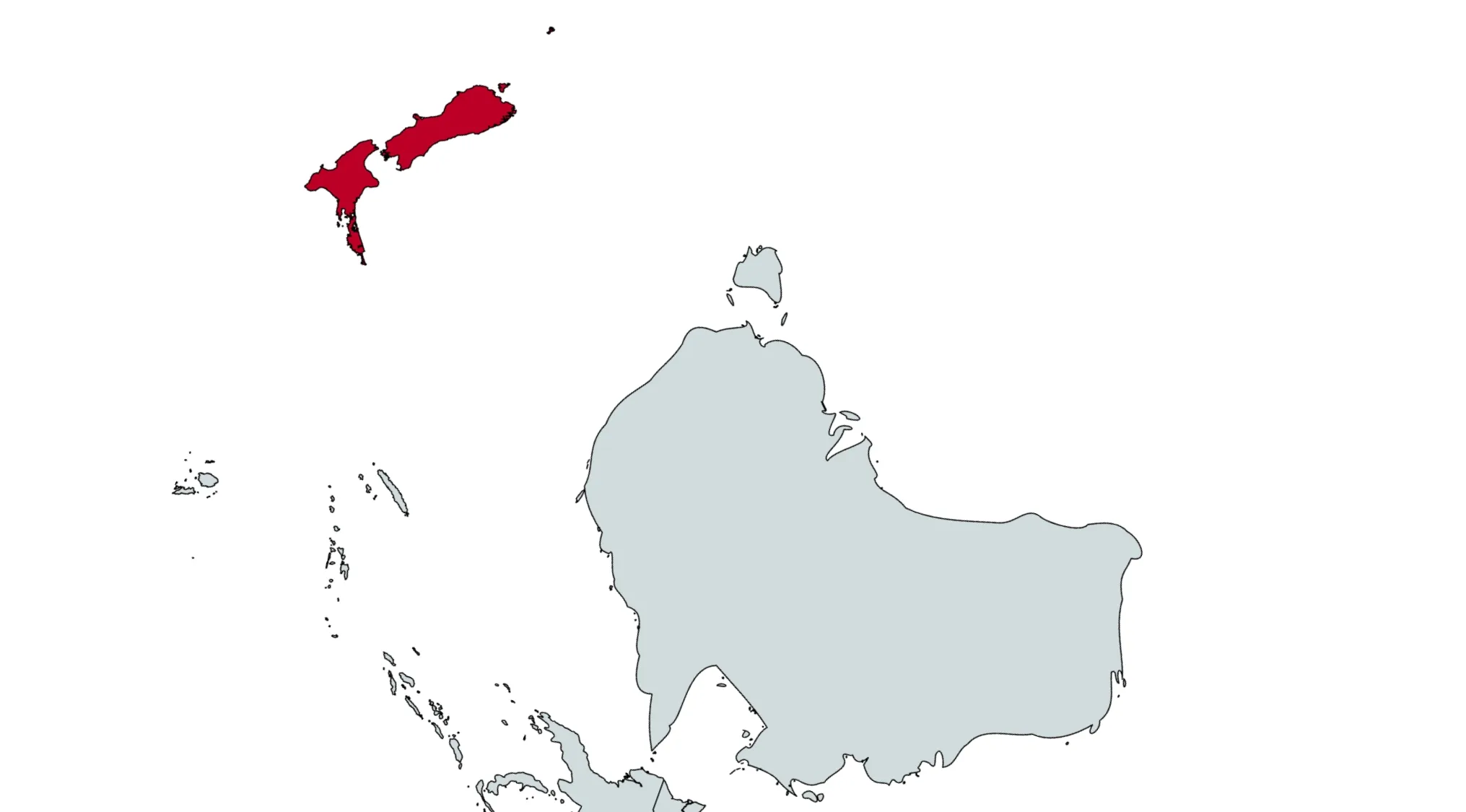 Geography Challenge: A map highlighting a country in red. Guess the country from this crazy map part 6.