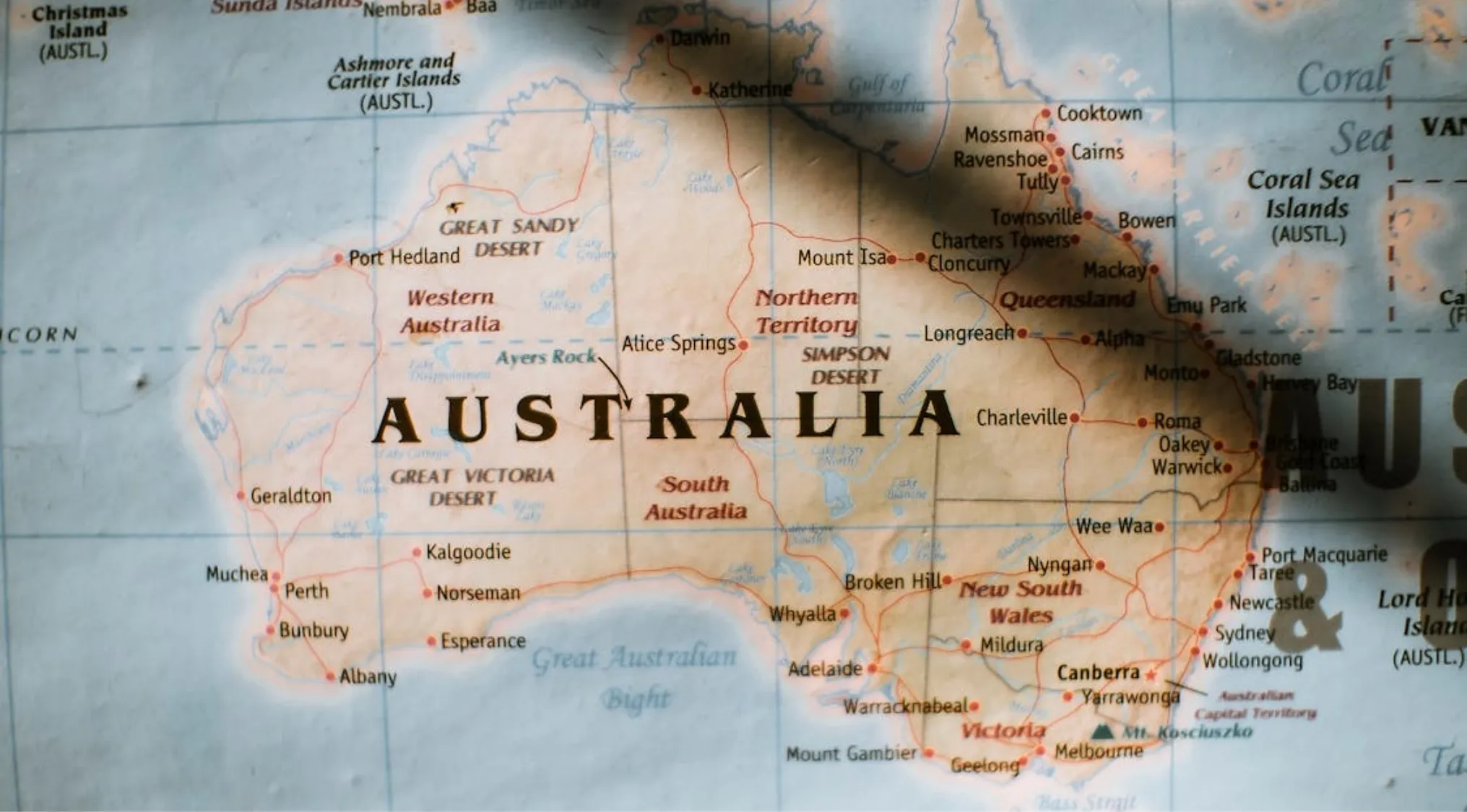 A detailed map of Australia, highlighting states and territories. Essential for understanding Australian Citizenship geography.