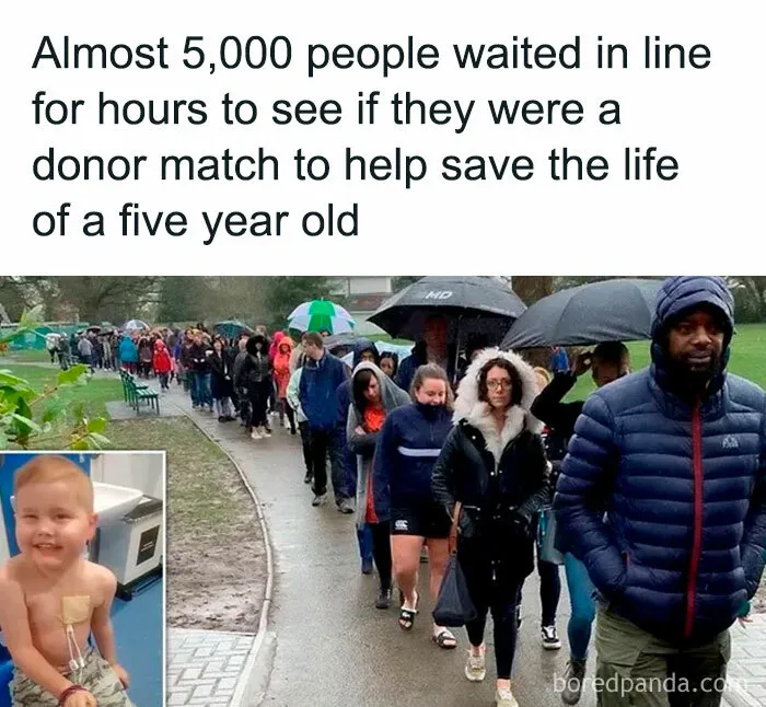 Pure Humanity: Thousands Braved The Cold And Rain Just To See If They Could Save A 5-Year-Old's Life
