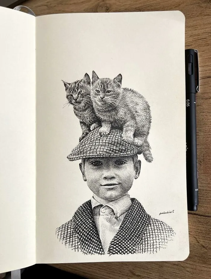 40 Ink Sketches By This Artist That Make A Simple Notebook Feel Like A Window Into Another World