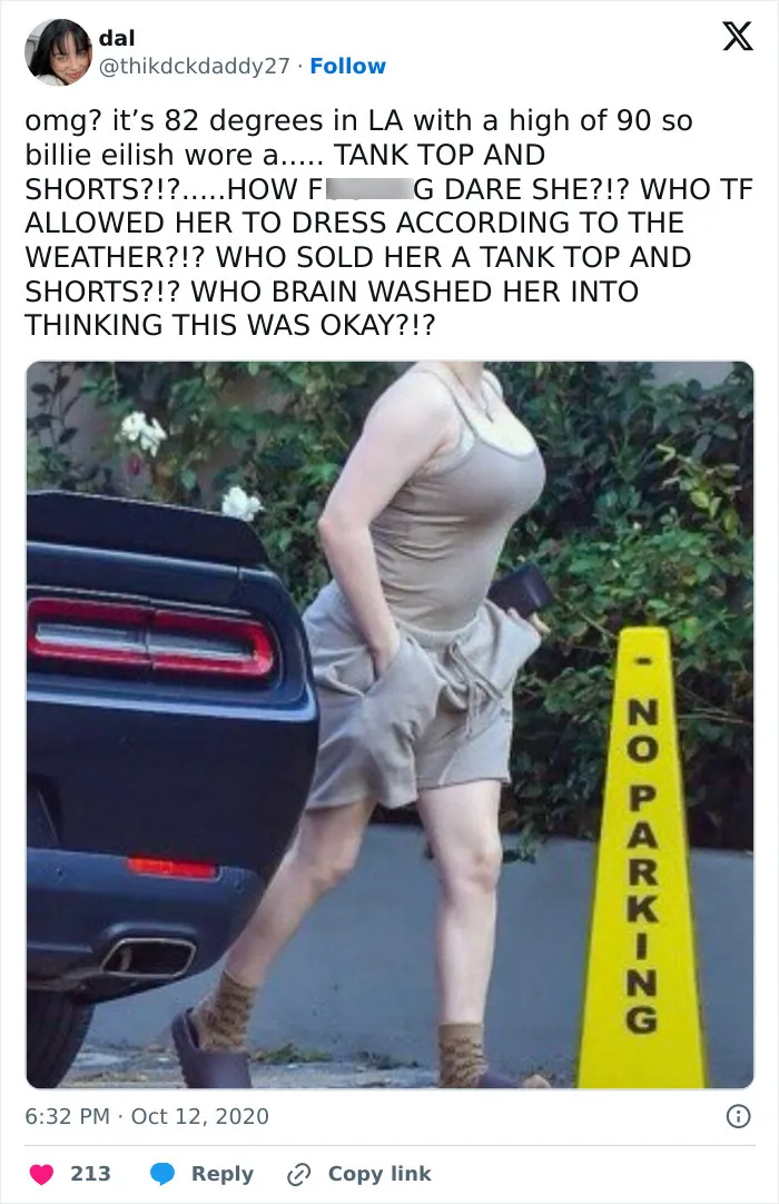 Billie Eilish's Paparazzi Photos Of Her Wearing A Tank Top And Shorts Went Viral