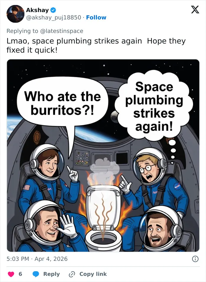 "Out Of This World": 34 Memes That Perfectly Capture The Artemis II Toilet Mishap