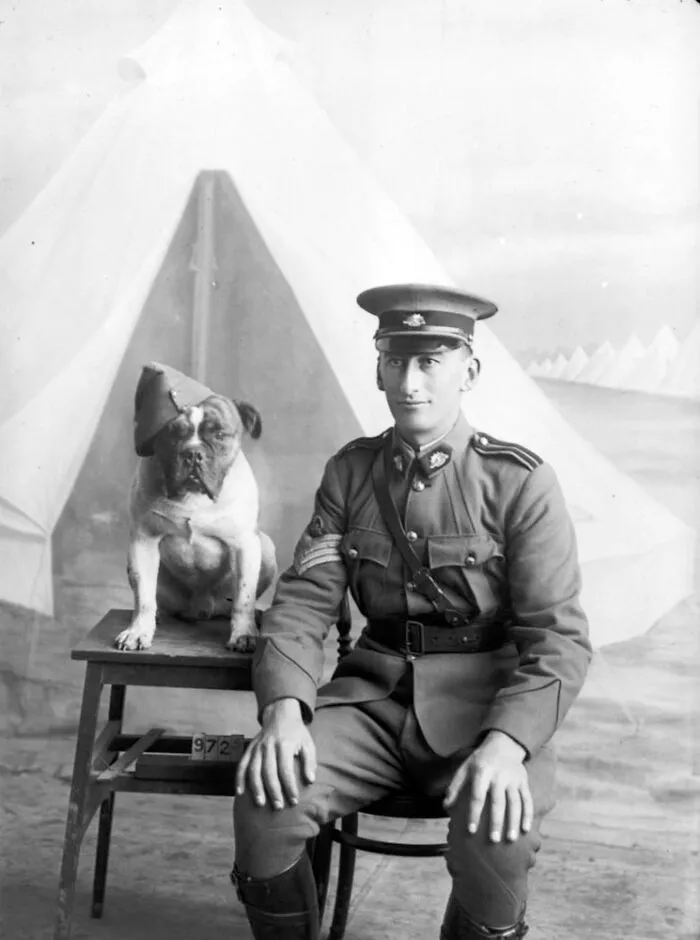 Staff Sergeant Major Morgan And Dog, 1915