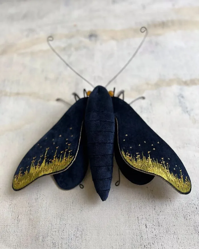 Artist Larysa Bernhardt Uses Old Textiles To Create Stunning Moth Sculptures (34 Pics)