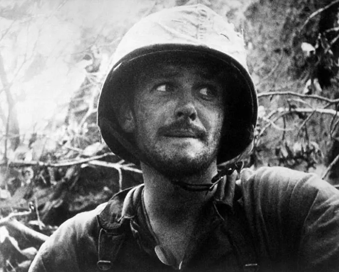 Battle Weary U.S. Marine During The Battle Of Peleliu, 1944