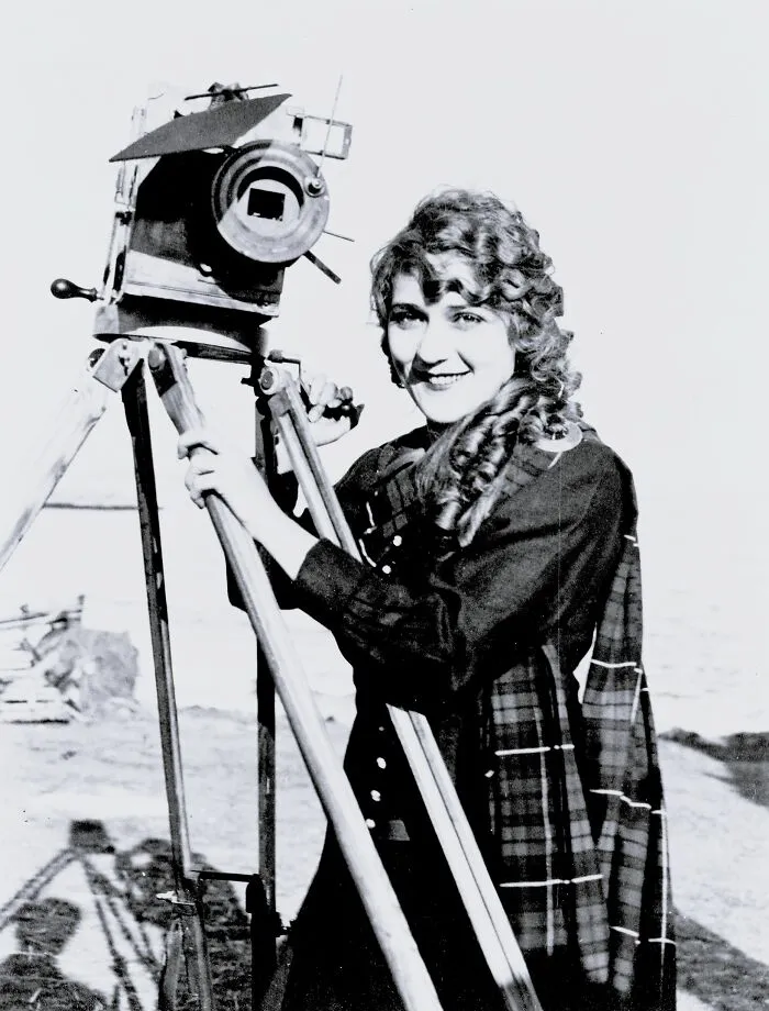 Mary Pickford On Beach With Camera, CA. 1916