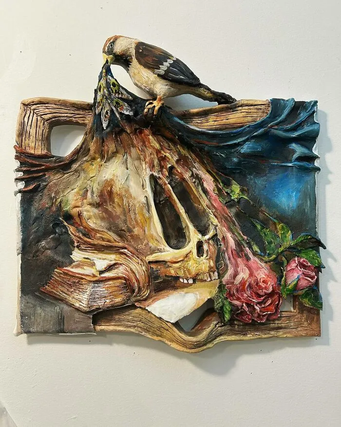 Death Mask With Sparrow