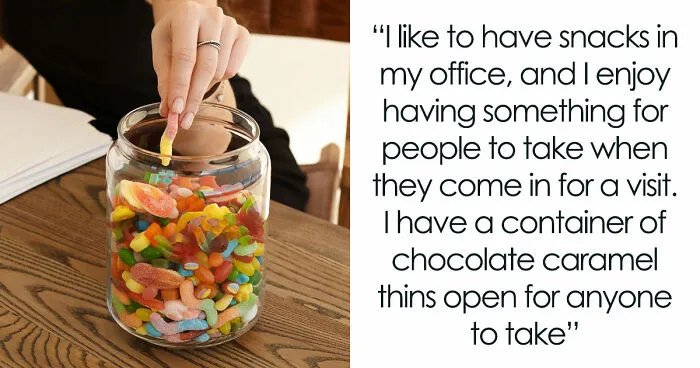 Lady Keeps Chocolate On Her Desk For Guests, One Coworker's Dramatic Guilt Spiral Pushes Her Buttons