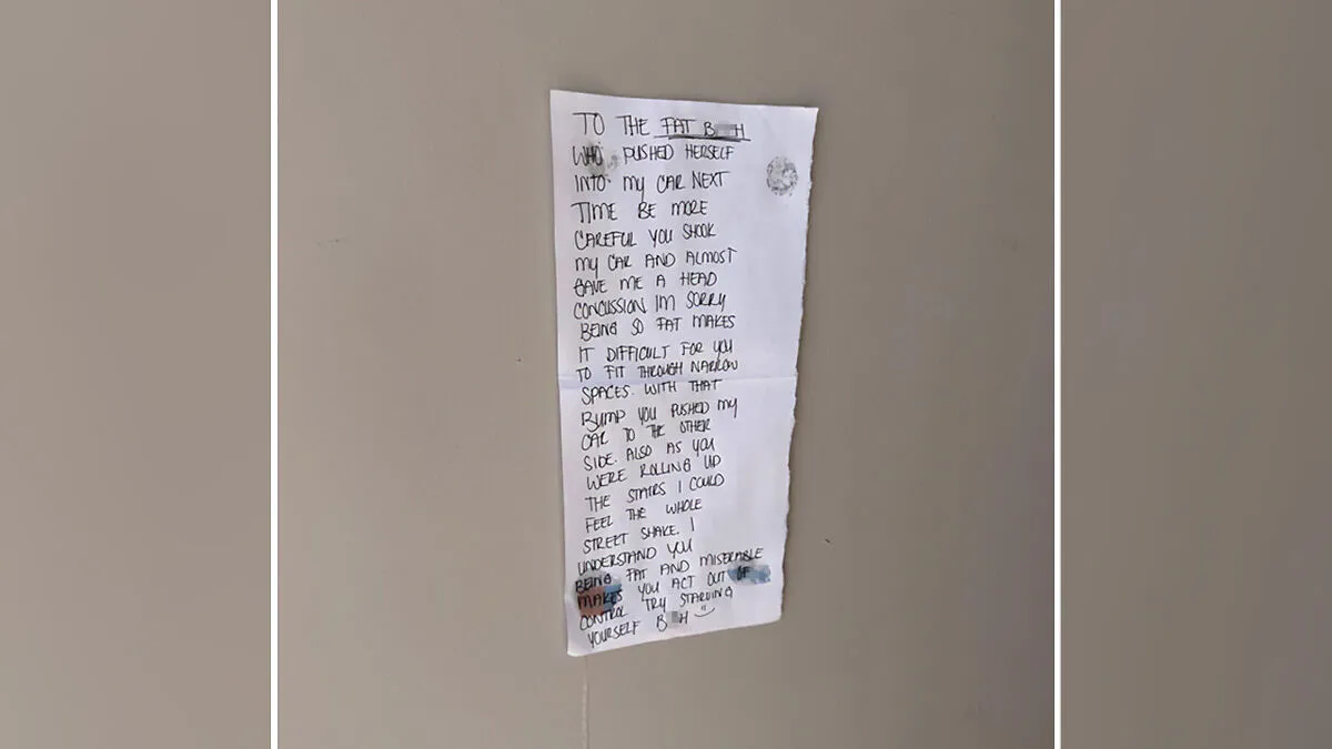 Neighbor Slammed For Posting Offensive Fat-Shaming Message About a Woman In An Apartment