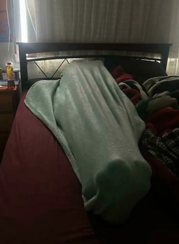 My Partner Sleeps Like This When Its Cold