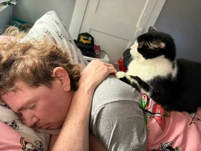 Mine Holds Hands With The Cat
