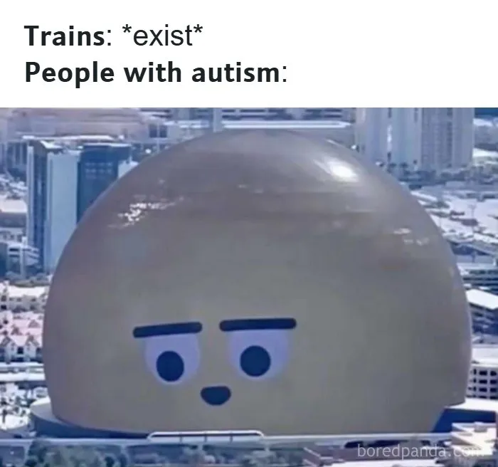 A relatable meme featuring a giant character with a calm, focused expression, overlooking a city. Its brain follows the script.