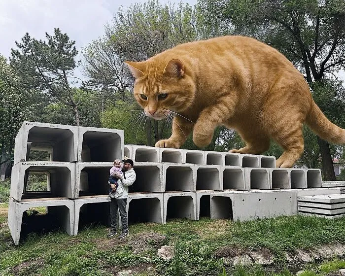 This Artist’s Giant Cat Photoshop Series Returns With 26 New Pics