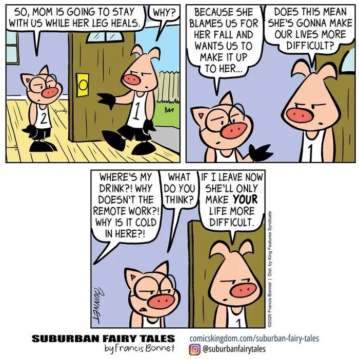 30 Funny Comics From ‘Suburban Fairy Tales’ That Put Classic Characters In Awkward Modern Situations