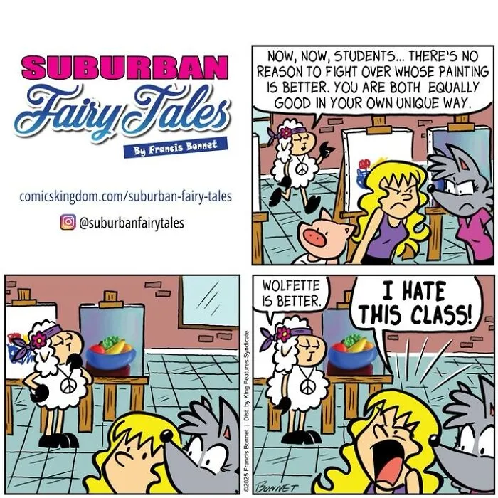 30 Funny Comics From ‘Suburban Fairy Tales’ That Put Classic Characters In Awkward Modern Situations