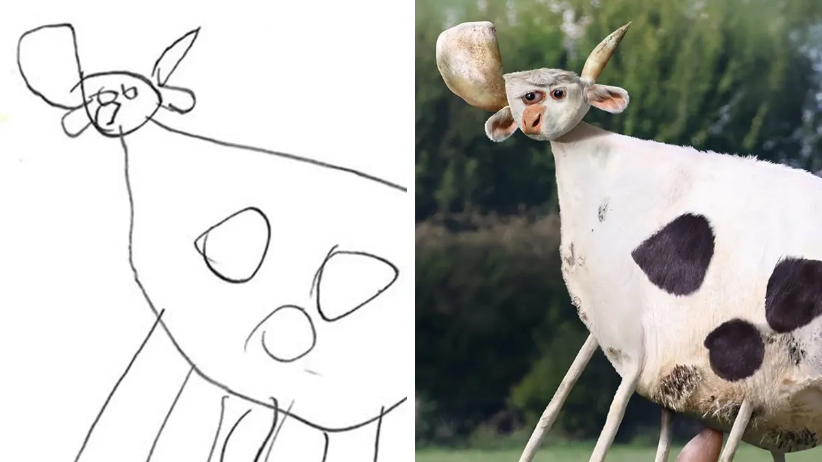 28 Terrifyingly Funny Recreations Of Kids’ Drawings By This Dad (New Pics)