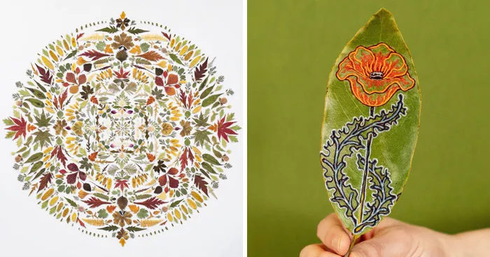 30 Unique Sculptures By This Artist Blend Real Botanicals With Fine Embroidery