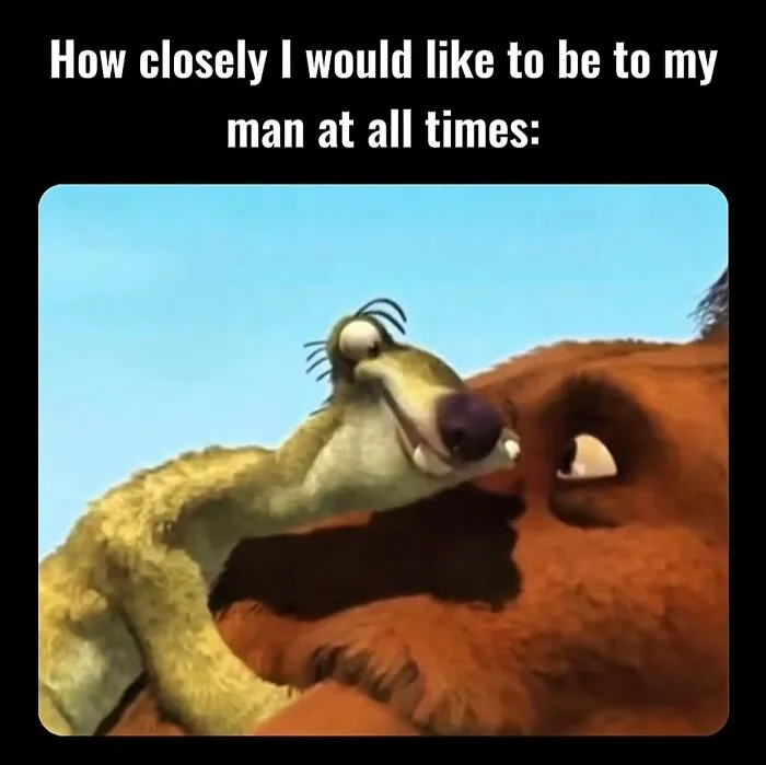 Couple meme showing closeness with animated movie characters hugging
