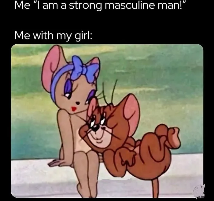 Tom and Jerry meme about strong masculine man with girl couple meme