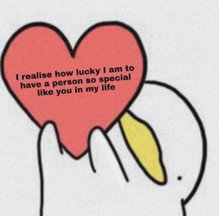 Couple memes with heart saying lucky to have you in my life