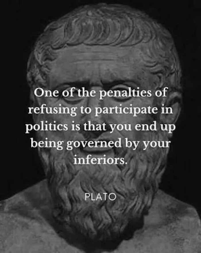 Plato 2300 Years Ago, Apathy Empowers Corruption