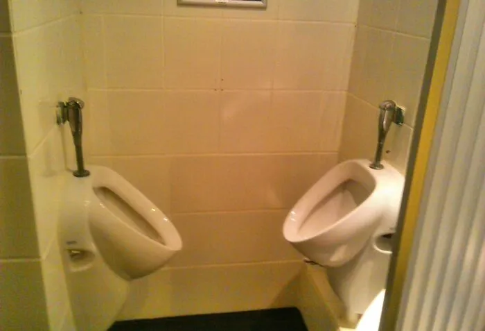 At A Restaurant Last Night, I Found These Urinals For Very Skinny, Very Intimate Friends