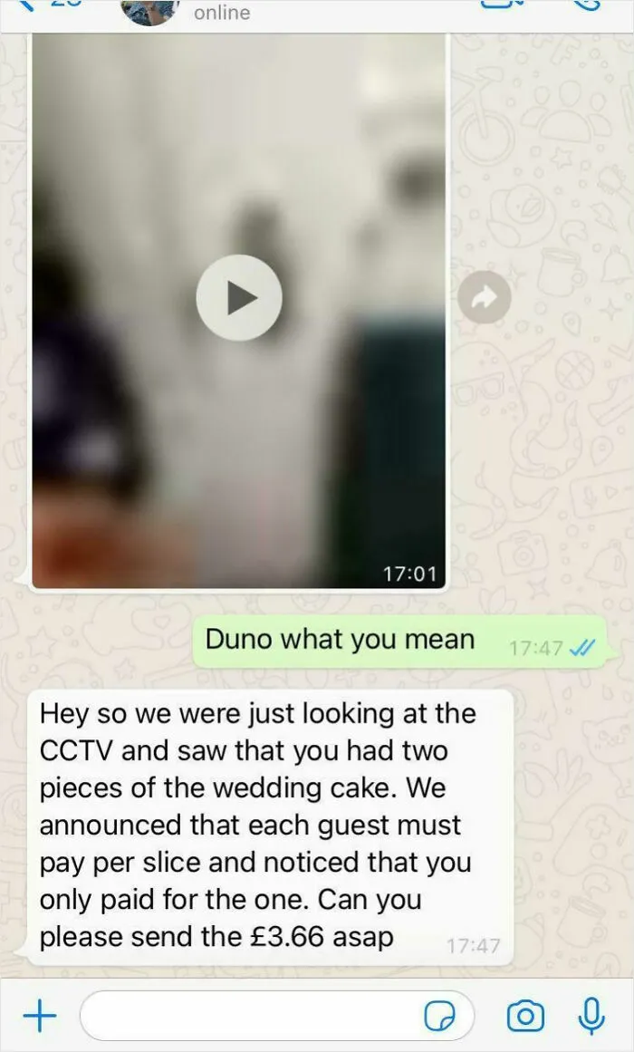 I Paid For The First Slice After It Was Announced On The Day We'd Be Helping To Pay For Their Cake! Apparently Didn't Count For The Second