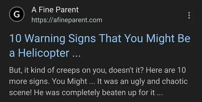A news article displaying premature truncation, a title, website URL, and article description with an ellipses, showing lost meaning.